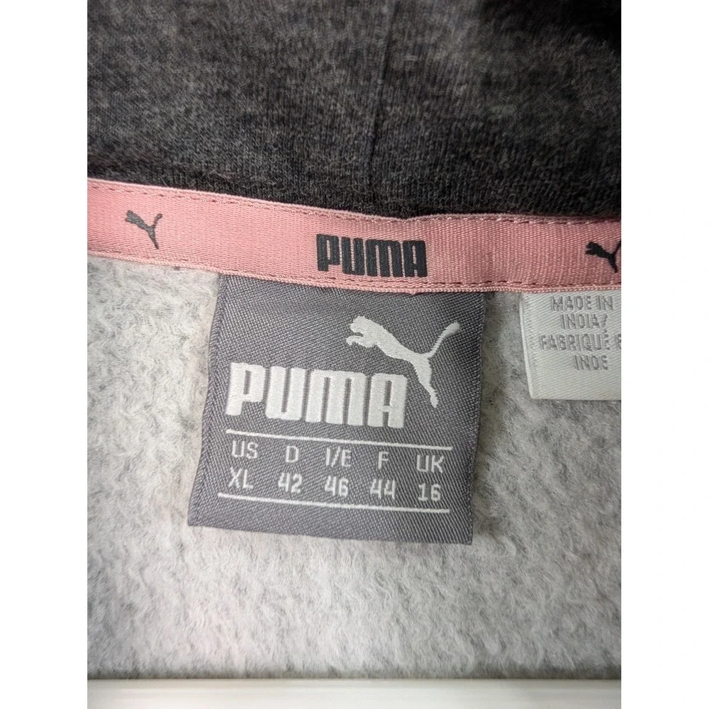 Puma Kids XL Dark Gray Pink Big Cat Logo Hoodie 855473-09